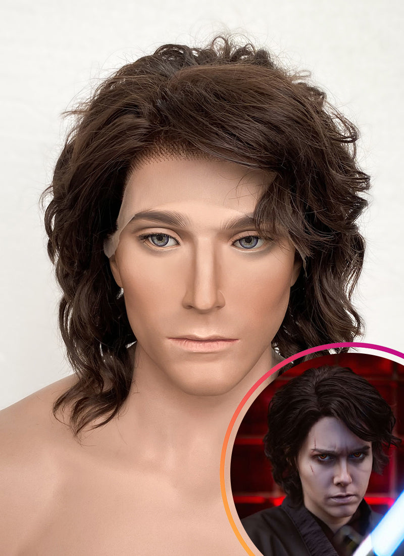 Star Wars Anakin Skywalker Darth Vader Brunette Wavy Lace Front Synthetic Men's Wig LF407GA