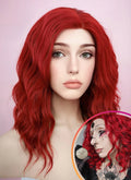 Red Wavy Lace Front Synthetic Wig LF408