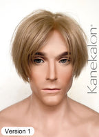 Resident Evil 4 Leon S. Kennedy Brunette Blonde Straight Lace Front Kanekalon Synthetic Men's Wig LF6009