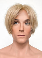 Resident Evil 4 Leon S. Kennedy Brunette Blonde Straight Lace Front Kanekalon Synthetic Men's Wig LF6009