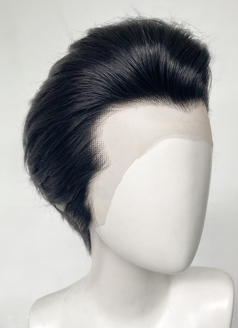 Like a Dragon Kazuma Kiryu Straight Slicked Back Black Lace Front Synthetic Men's Wig LF6010B