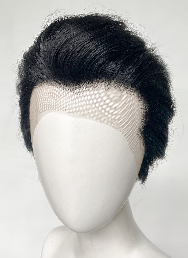 Like a Dragon Kazuma Kiryu Straight Slicked Back Black Lace Front Synthetic Men's Wig LF6010B