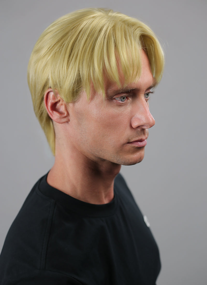 Golden Blonde Straight Lace Front Synthetic Men's Wig NM036