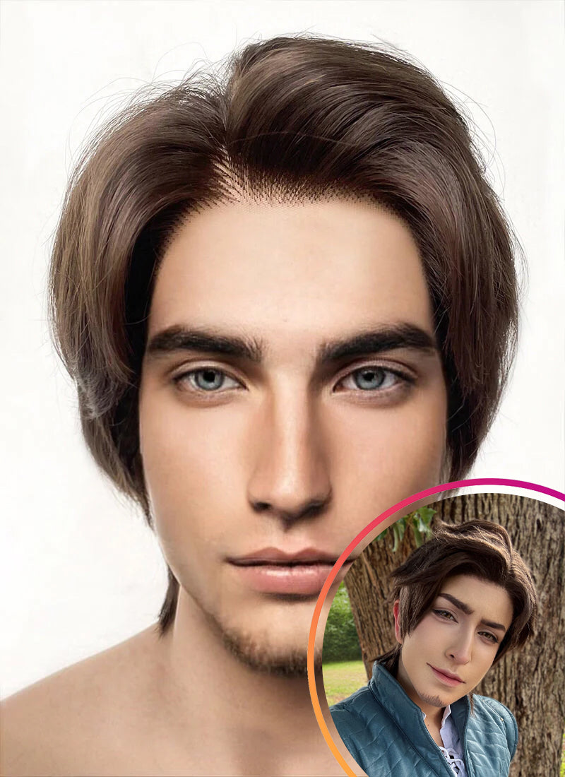 Tangled Flynn Rider Brunette Straight Lace Front Synthetic Men's Wig LF6031