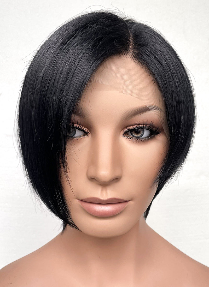 Resident Evil Ada Wong Jet Black Straight Bob Lace Front Synthetic Wig LF6038