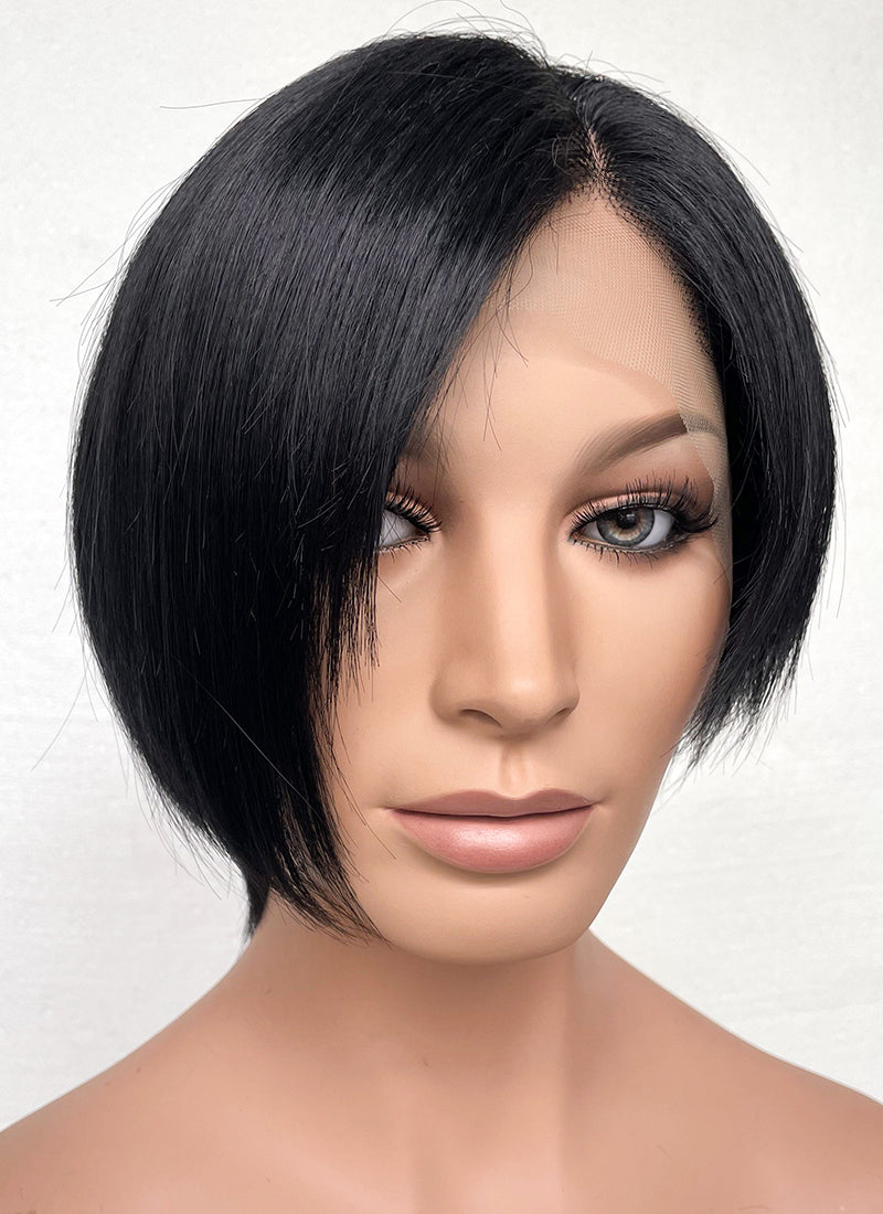 Resident Evil Ada Wong Jet Black Straight Bob Lace Front Synthetic Wig LF6038