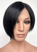 Resident Evil Ada Wong Jet Black Straight Bob Lace Front Synthetic Wig LF6038