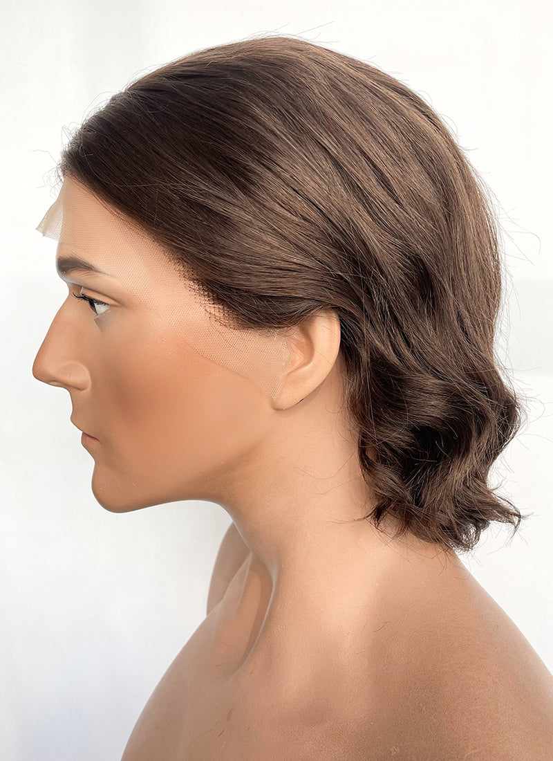 Brunette Wavy Lace Front Synthetic Men's Wig NM023
