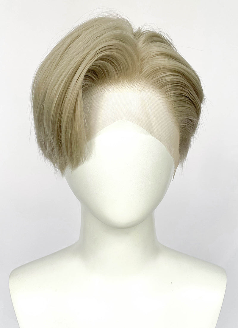 Ash Blonde Straight Lace Front Synthetic Men's Wig LF6047A