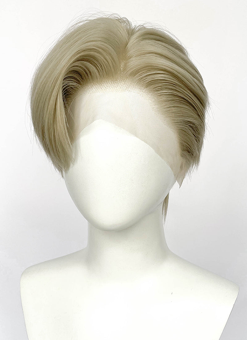 Ash Blonde Straight Lace Front Synthetic Men's Wig LF6047A