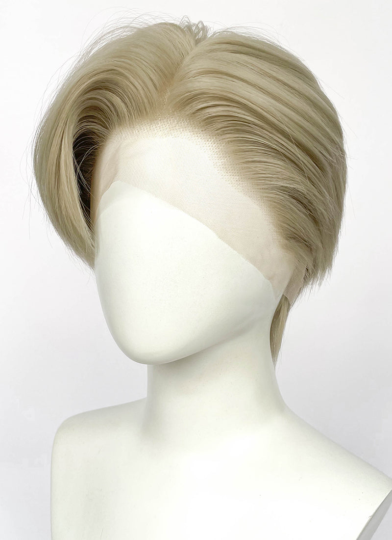 Ash Blonde Straight Lace Front Synthetic Men's Wig LF6047A