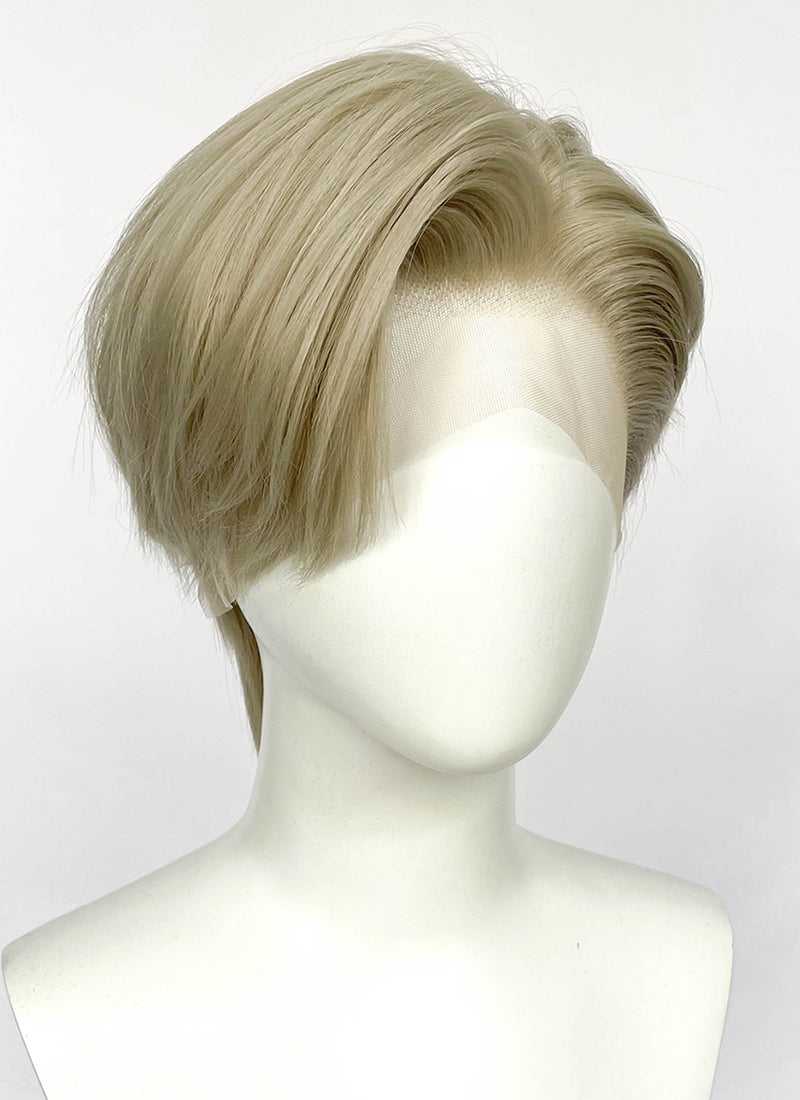 Ash Blonde Straight Lace Front Synthetic Men's Wig LF6047A