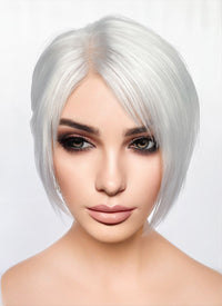 Baldur's Gate 3 Shadowheart White Yaki Straight Lace Front Synthetic Wig With Ponytial Extension LF6048