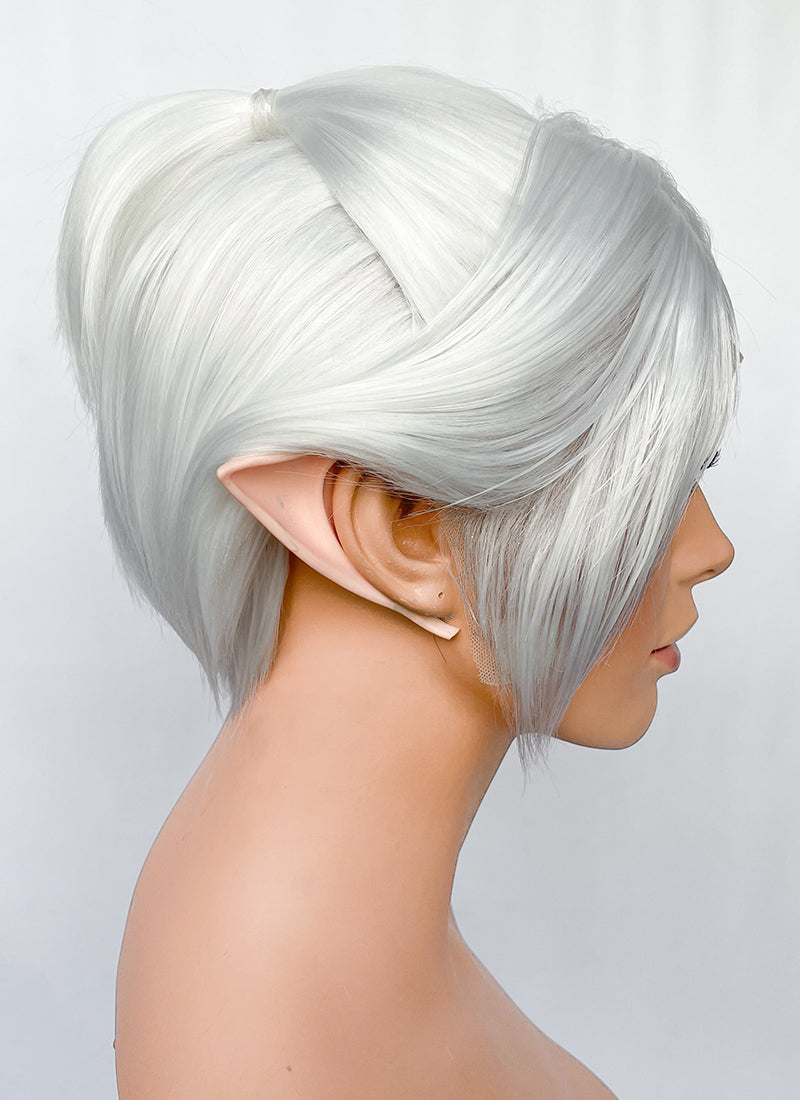 Baldur s Gate 3 Shadowheart White Yaki Straight Lace Front Synthetic Wig With Ponytial Extension LF6048