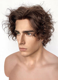 Wonka Timothée Chalamet Brunette Spiral Curly Lace Front Synthetic Hair Men's Wig LF6054