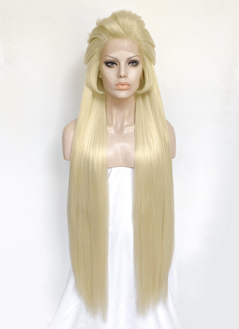 Hazbin Hotel Lilith Light Blonde Yaki Straight Lace Front Synthetic Wig LF6071