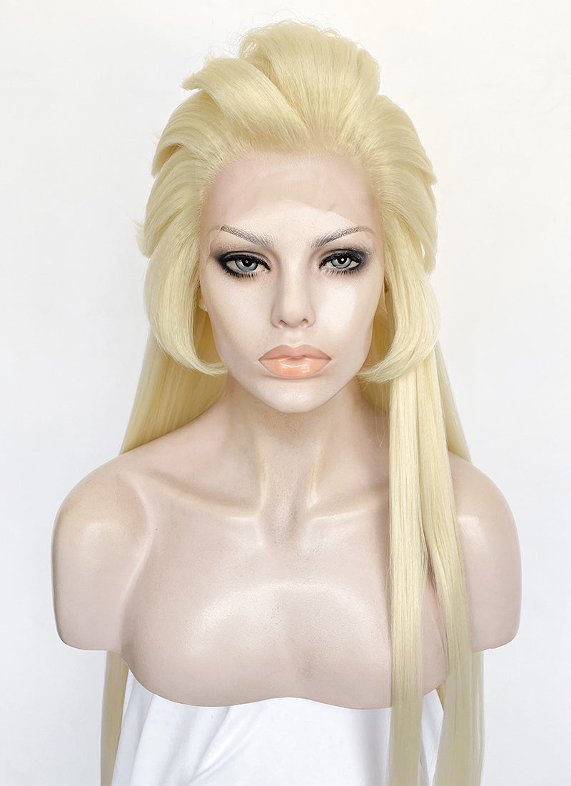Hazbin Hotel Lilith Light Blonde Yaki Straight Lace Front Synthetic Wig LF6071