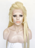 Hazbin Hotel Lilith Light Blonde Yaki Straight Lace Front Synthetic Wig LF6071