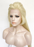 Hazbin Hotel Lilith Light Blonde Yaki Straight Lace Front Synthetic Wig LF6071