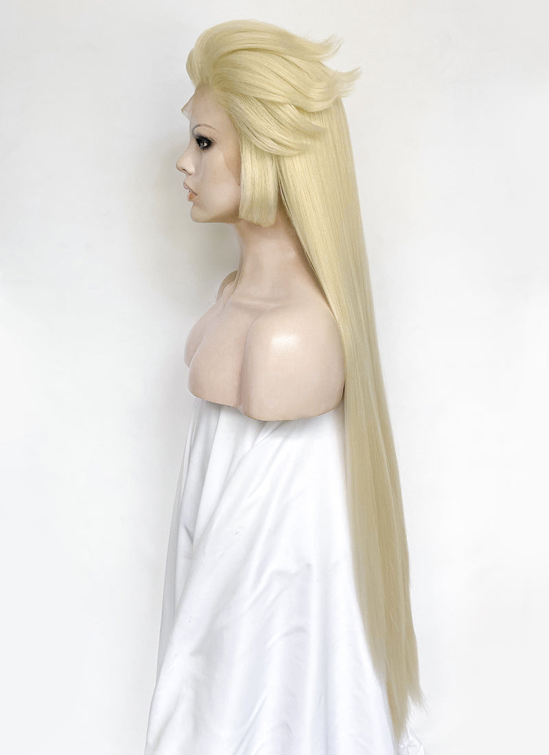 Hazbin Hotel Lilith Light Blonde Yaki Straight Lace Front Synthetic Wig LF6071