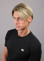 Straight Blonde With Brown Roots 13" x 6" Lace Top Kanekalon Synthetic Men's Wig NM024