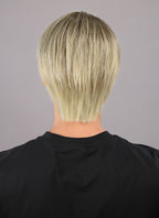 Straight Blonde With Brown Roots 13" x 6" Lace Top Kanekalon Synthetic Men's Wig NM024