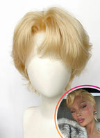 Blonde Wavy Lace Front Synthetic Men's Wig LF6111