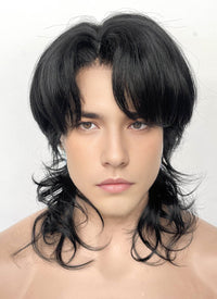 Black Wavy Lace Front Synthetic Men's Wig LF6113
