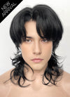 Black Wavy Lace Front Synthetic Men's Wig LF6113