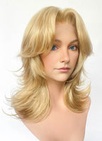 Marvel Rivals  Invisible Woman Blonde Curtain Bangs Wavy Lace Front Synthetic Wig LF6114