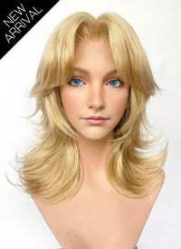 Marvel Rivals  Invisible Woman Blonde Curtain Bangs Wavy Lace Front Synthetic Wig LF6114
