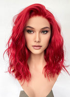 Red Wavy Lace Front Synthetic Hair Wig LF6115