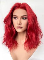 Red Wavy Lace Front Synthetic Hair Wig LF6115