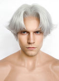 Devil May Cry Dante Silver Grey Wavy Lace Front Synthetic Men's Wig LF6116