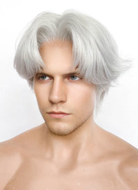 Devil May Cry Dante Silver Grey Wavy Lace Front Synthetic Men's Wig LF6116
