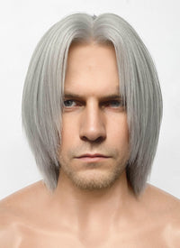 Devil May Cry Dante Grey Straight Yaki Lace Front Synthetic Men's Wig LF6117