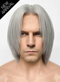 Devil May Cry Dante Grey Straight Yaki Lace Front Synthetic Men's Wig LF6117