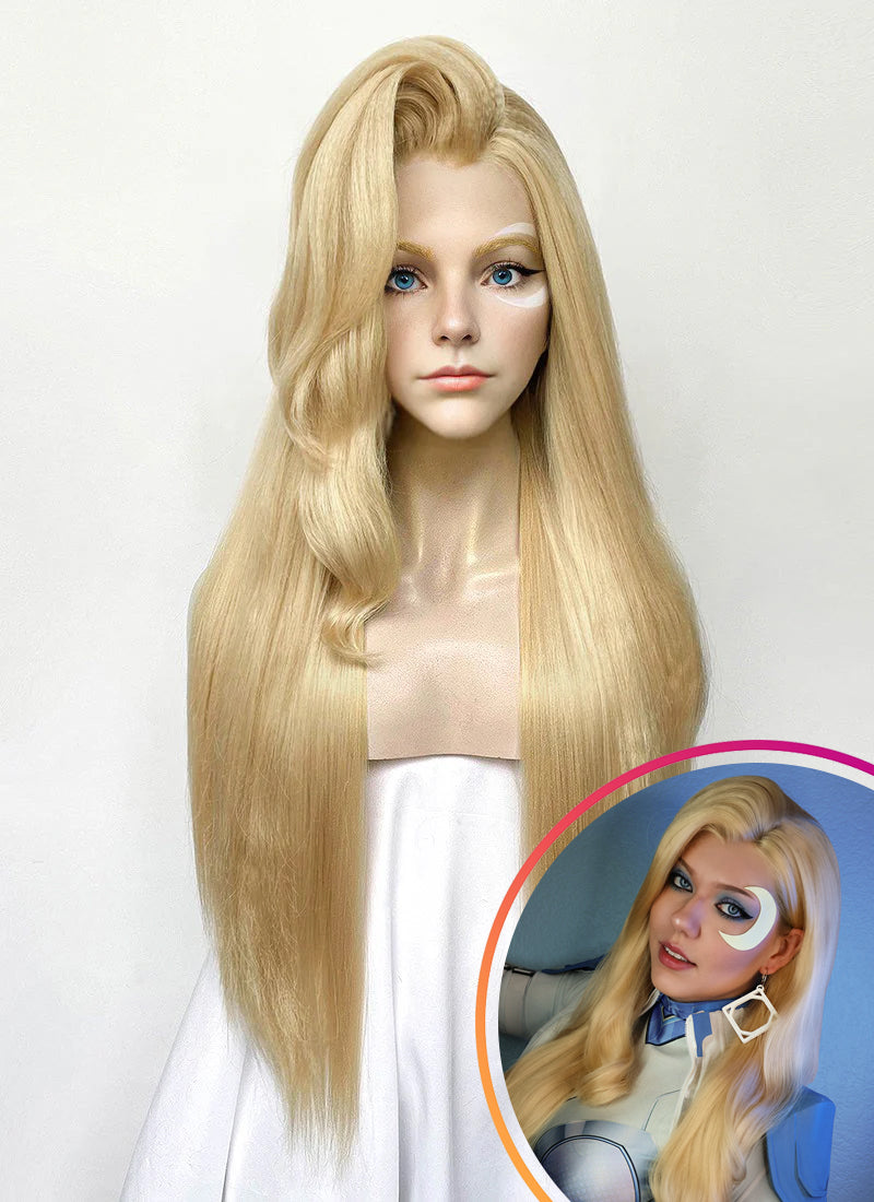Marvel Rivals Dagger Yaki Blonde Straight Lace Front Synthetic Wig LF6122