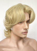 Blonde Wavy Lace Front Synthetic Men's Wig LF6128