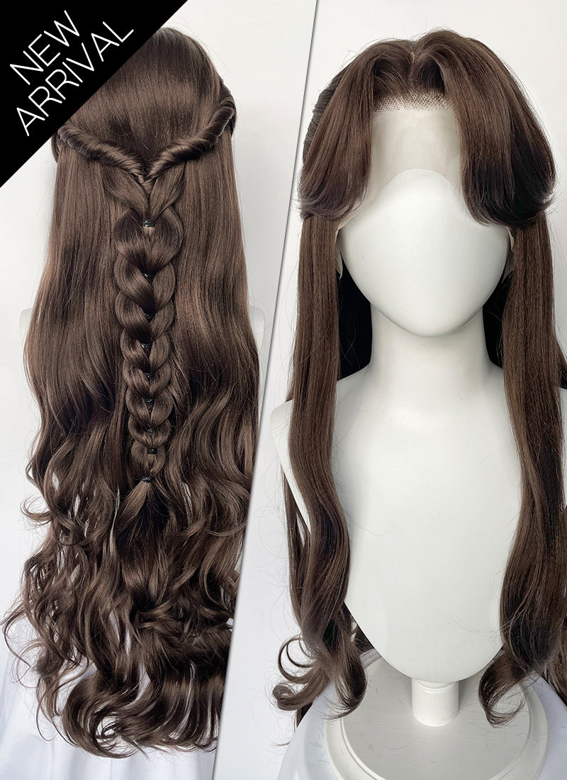 Brunette Braided Lace Front Synthetic Hair Wig LF6146A