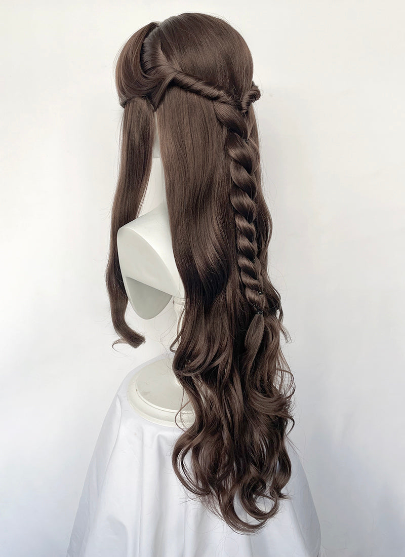 Brunette Braided Lace Front Synthetic Hair Wig LF6146A