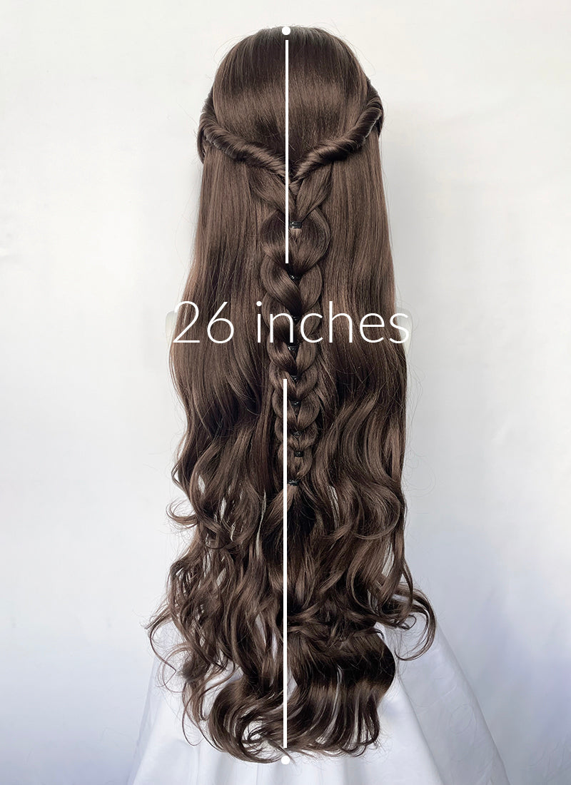 Brunette Braided Lace Front Synthetic Hair Wig LF6146A