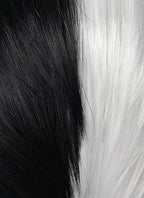Black White Split Gemini Color Straight Lace Front Synthetic Men's Wig LF6150