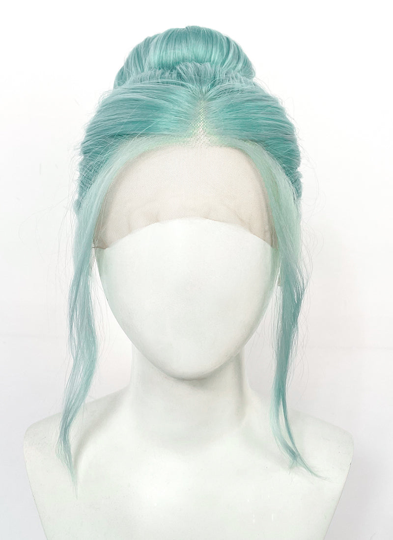 Pastel Green Braided Yaki Lace Front Synthetic Hair Wig LF6152A