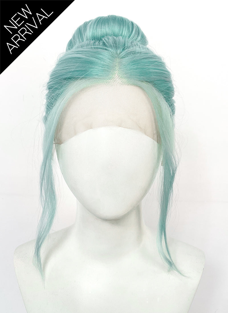 Pastel Green Braided Yaki Lace Front Synthetic Hair Wig LF6152A