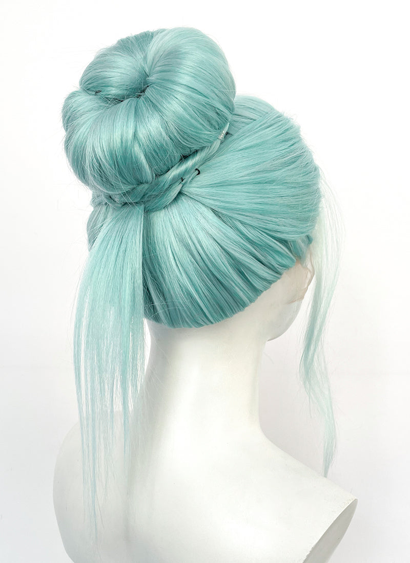 Pastel Green Braided Yaki Lace Front Synthetic Hair Wig LF6152A