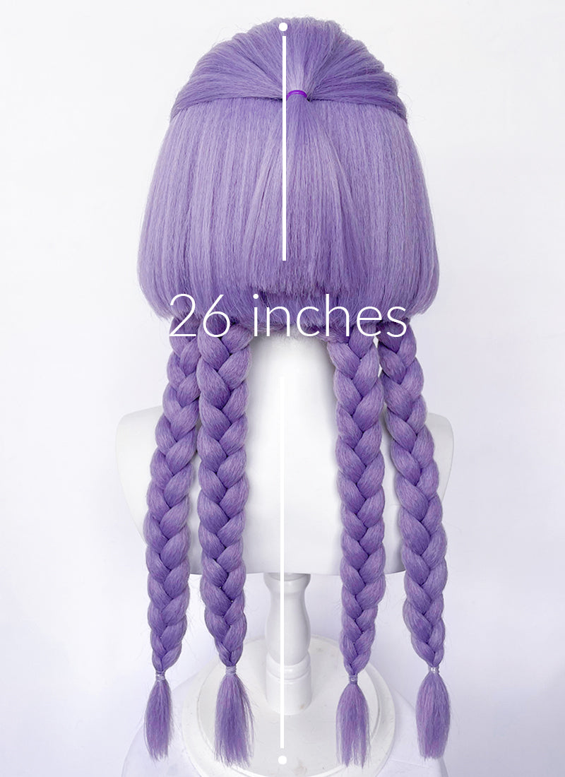 League of Legends Yunara Purple Braided Yaki Lace Front Synthetic Wig LF6156