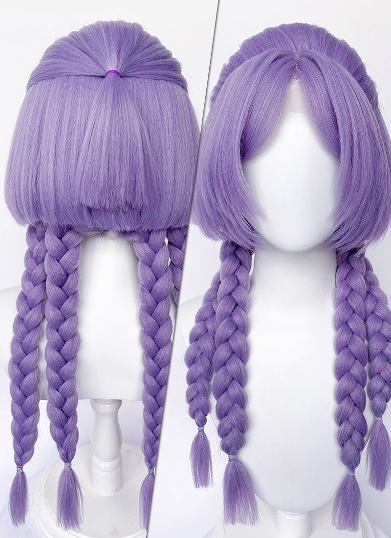 League of Legends Yunara Purple Braided Yaki Lace Front Synthetic Wig LF6156