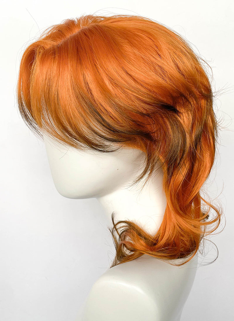 Ginger Mixed Brown Wavy Lace Front Synthetic Men's Wig LF6163