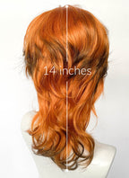 Ginger Mixed Brown Wavy Lace Front Synthetic Men's Wig LF6163